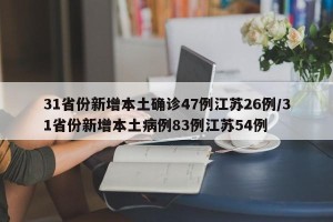 31省份新增本土确诊47例江苏26例/31省份新增本土病例83例江苏54例